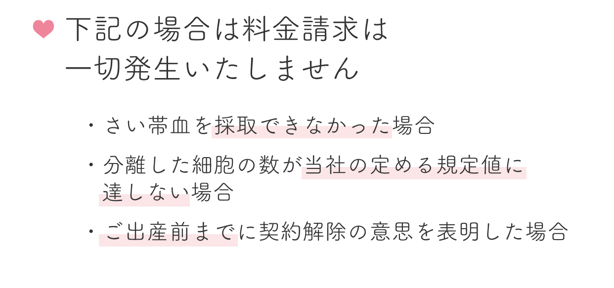 下記の場合は料金請求は一切発生いたしません